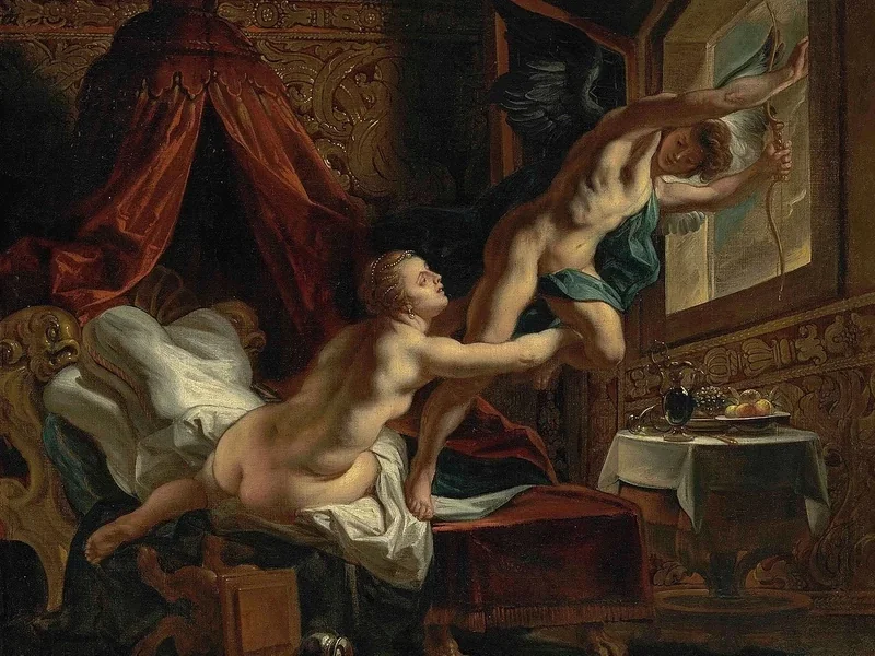 1593-Jacob Jordaens - Psiche che cerca di trattenere Cupido
